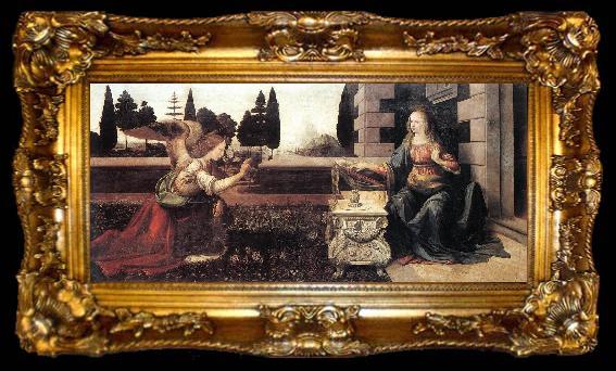framed   Leonardo  Da Vinci The Annunciation d, ta009-2